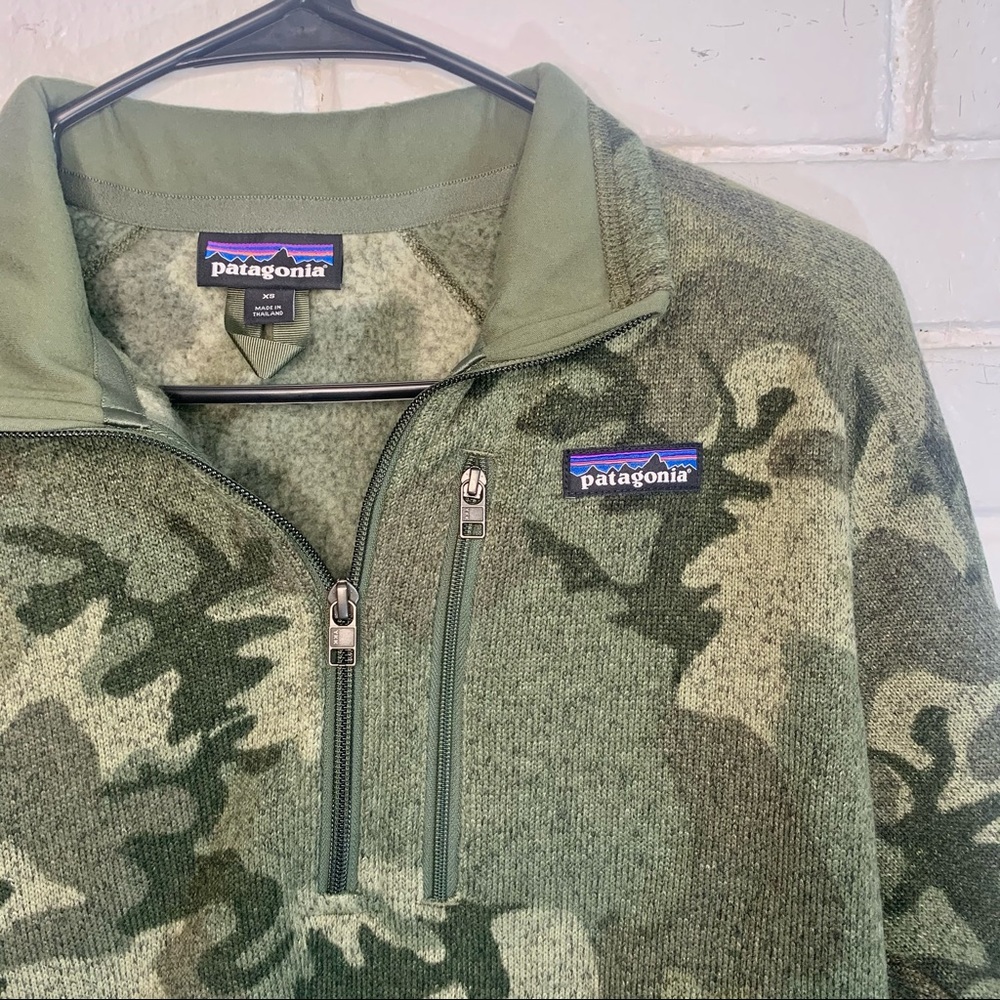 Patagonia Better Sweater 1/4 Zip Fleece Camouflage Industrial Green